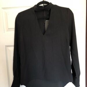 Nwt Zara Woman High Low chocked Black Top Sz S